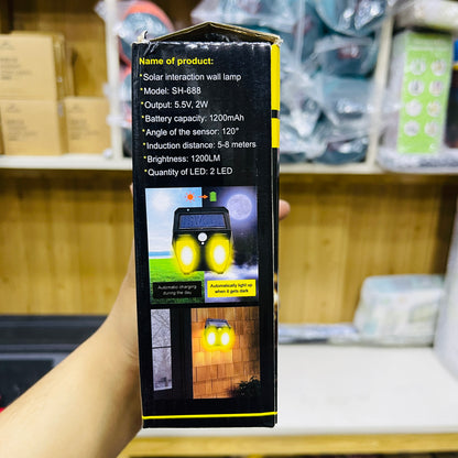 Solar Interaction Double Bulb Wall Lamp – Intelligent Outdoor Decor Lighting SH-688