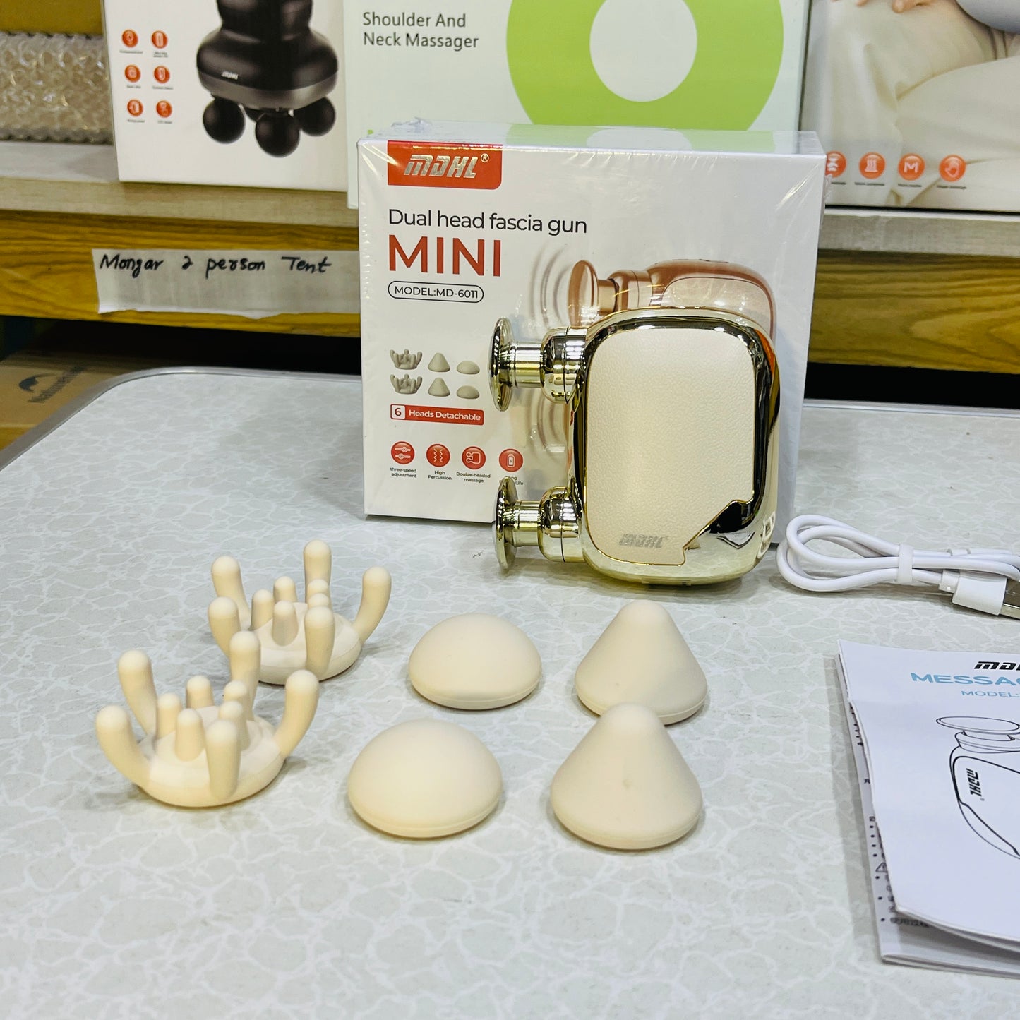 MDHL Dual Head Mini Facia Gun Massager