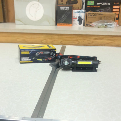 Super Bright LED Headlamp Rechargeable with XPE COB Beads and Tail Magnet