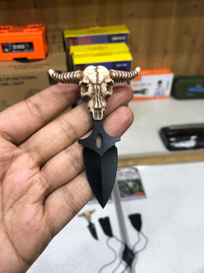 Multifunctional OX Skull Mini Neck Push Dagger