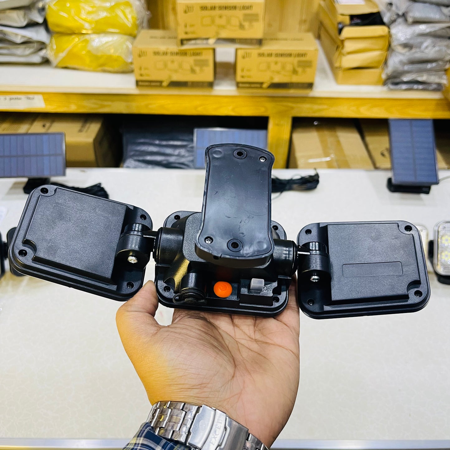 Solar 3 Heads Motion Sensor Outdoor Waterproof Garden Light With Remote Control