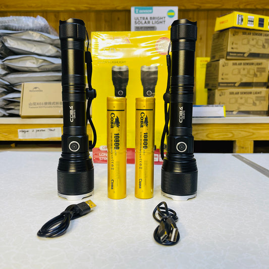COBA Combo Pack Of 2 Led Long Range Flashlight CB-2072