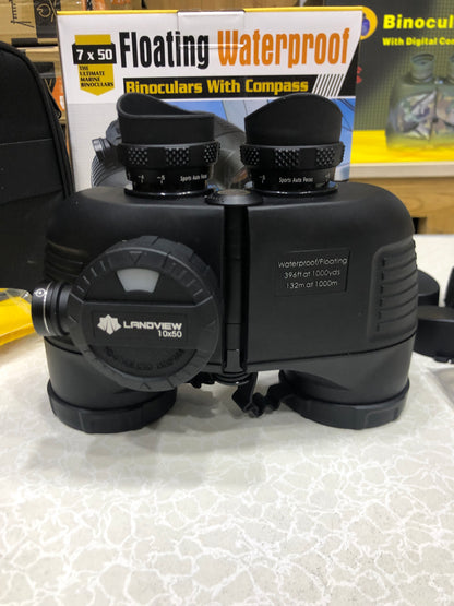 LANDVIEW 10X50 Marine Waterproof Binoculars with Compass