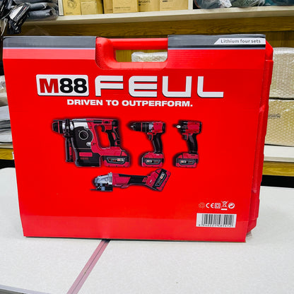 4pcs MILWAUKEE Premium Cordless & Brushless Power Tool Kit