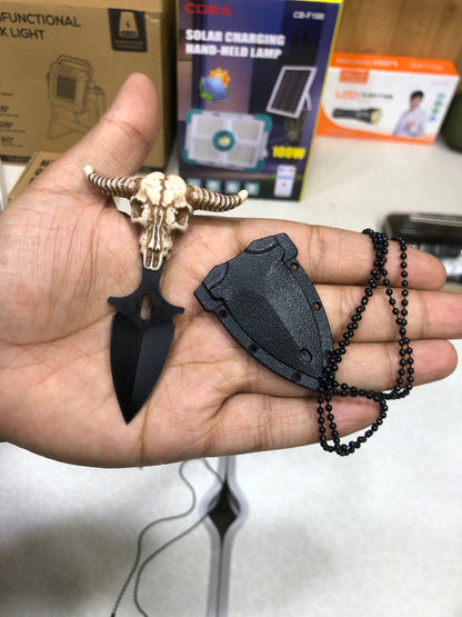 Multifunctional OX Skull Mini Neck Push Dagger