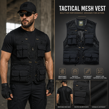 Tactical Men's Military Mesh Multi Pocket Summer Vest