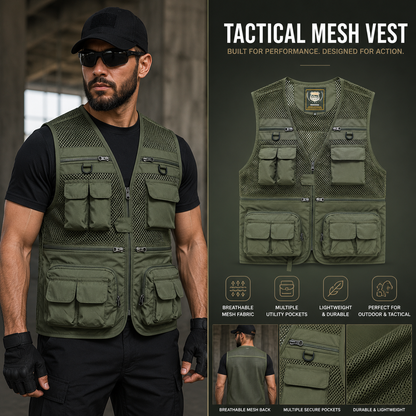 Tactical Men's Military Mesh Multi Pocket Summer Vest