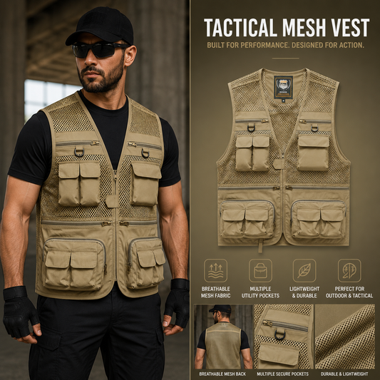 Tactical Men's Military Mesh Multi Pocket Summer Vest