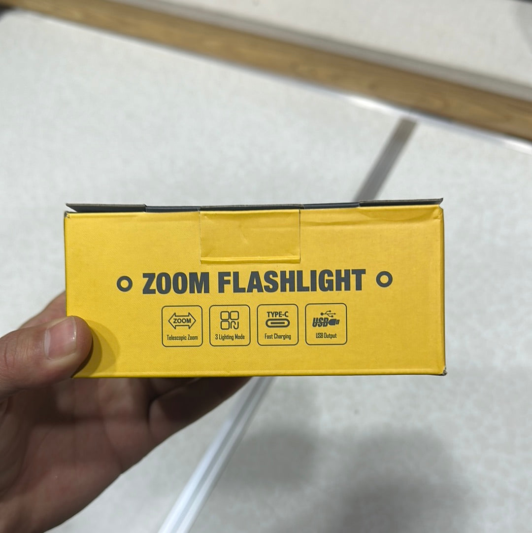 High Power Zoom Tactical White Laser Flashlight