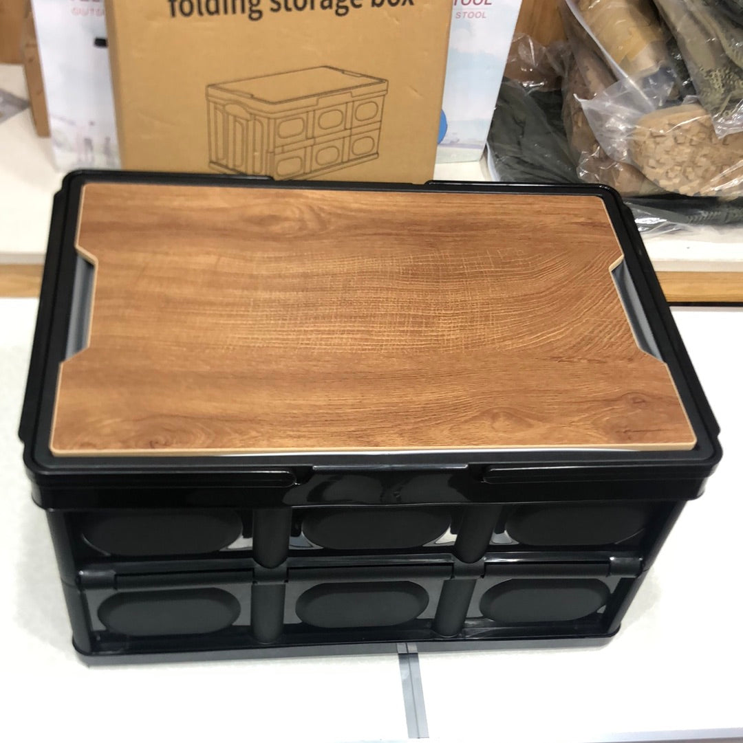 Foldable Wooden Cover Storage Box For Outdoor Camping