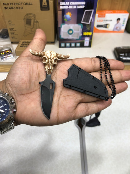Multifunctional OX Skull Mini Neck Push Dagger