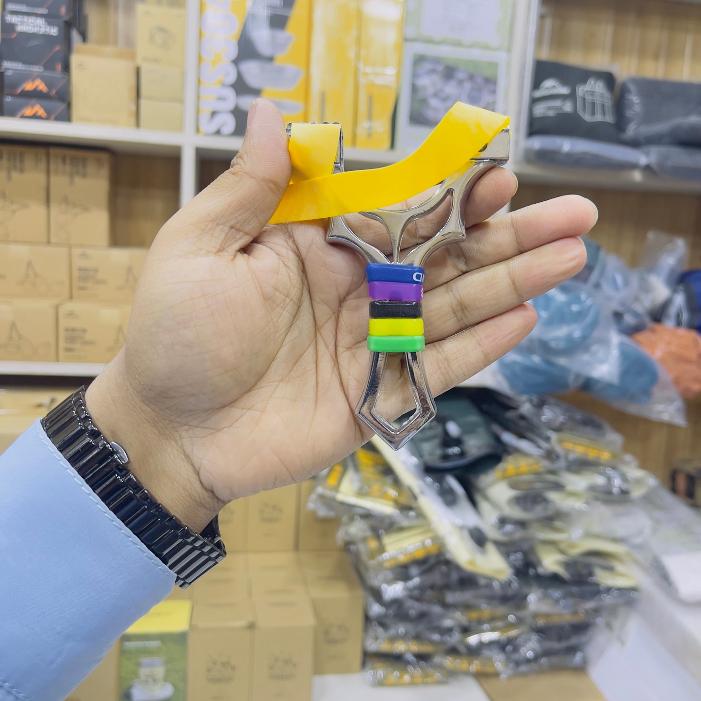 New Round Ring Rubber Design Alloy Slingshot