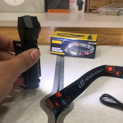 Super Bright LED Headlamp Rechargeable with XPE COB Beads and Tail Magnet