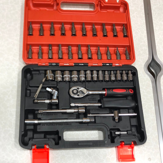 46-In-1 Drive Socket Ratchet Wrench Tool Set With Box