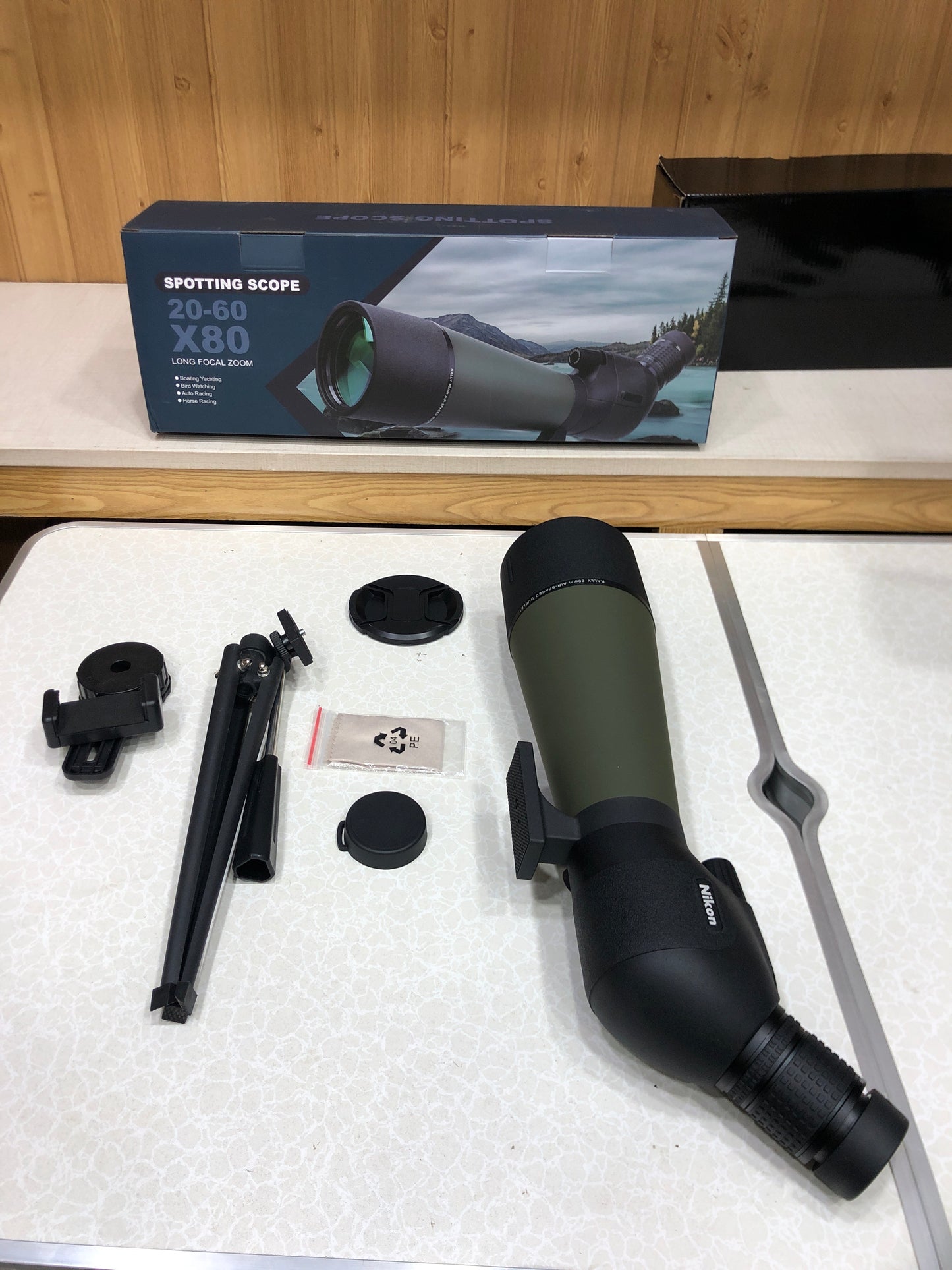 20-60x80 Spotting Scope with Tripod & Mobile Holder