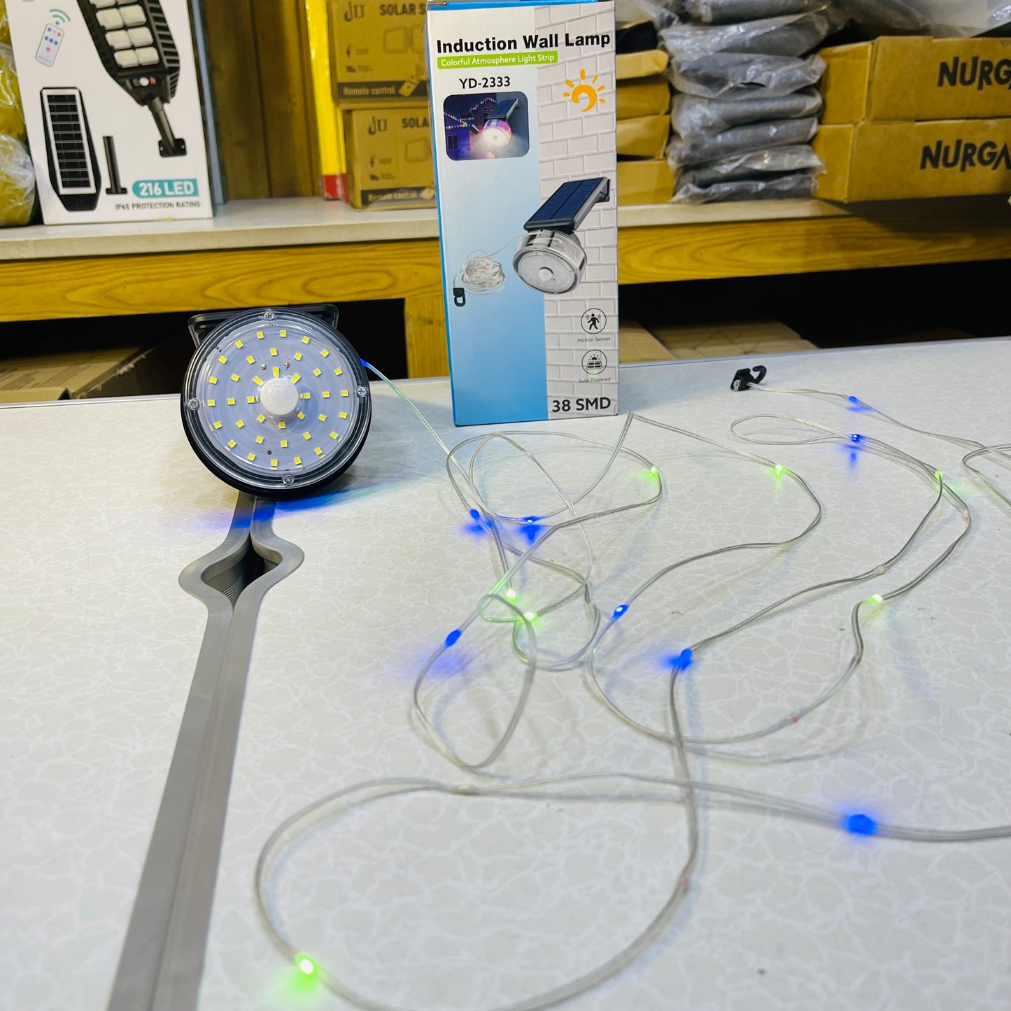 Solar Induction Wall Lamp – 38 SMD + Color Atmosphere Light YD-2333