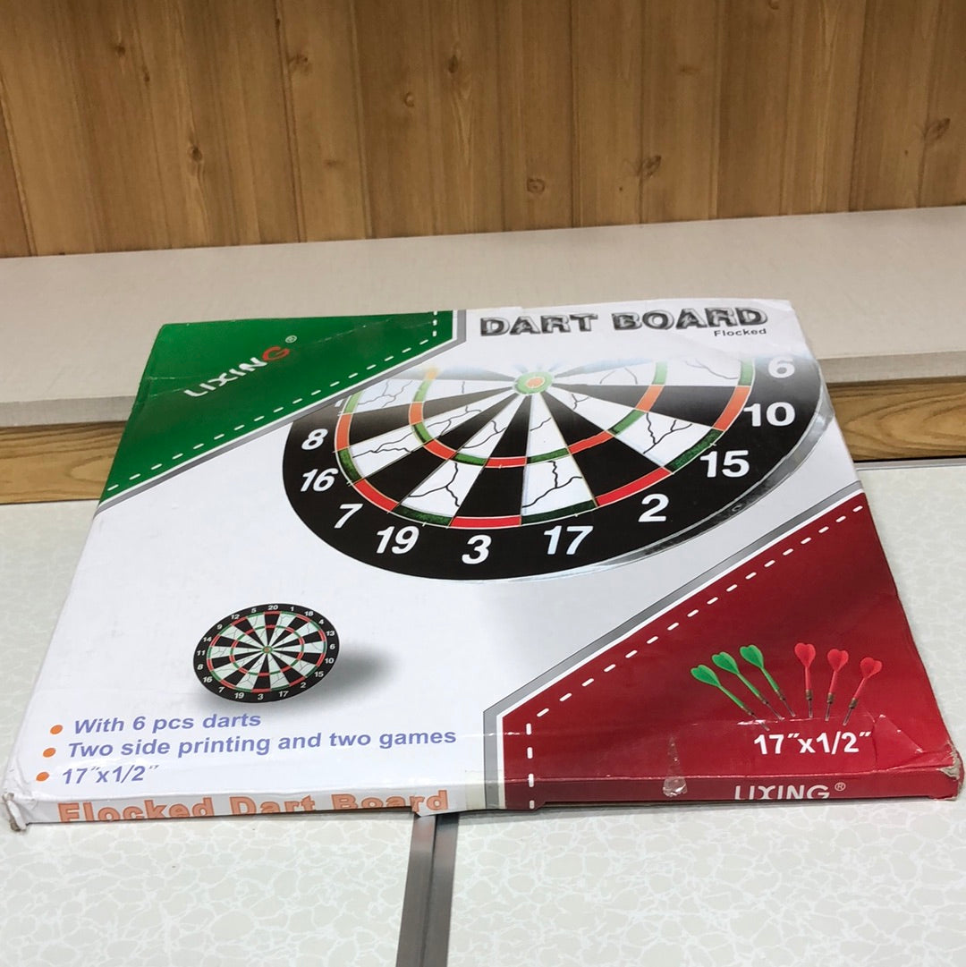 Dart Board With 6 Darts