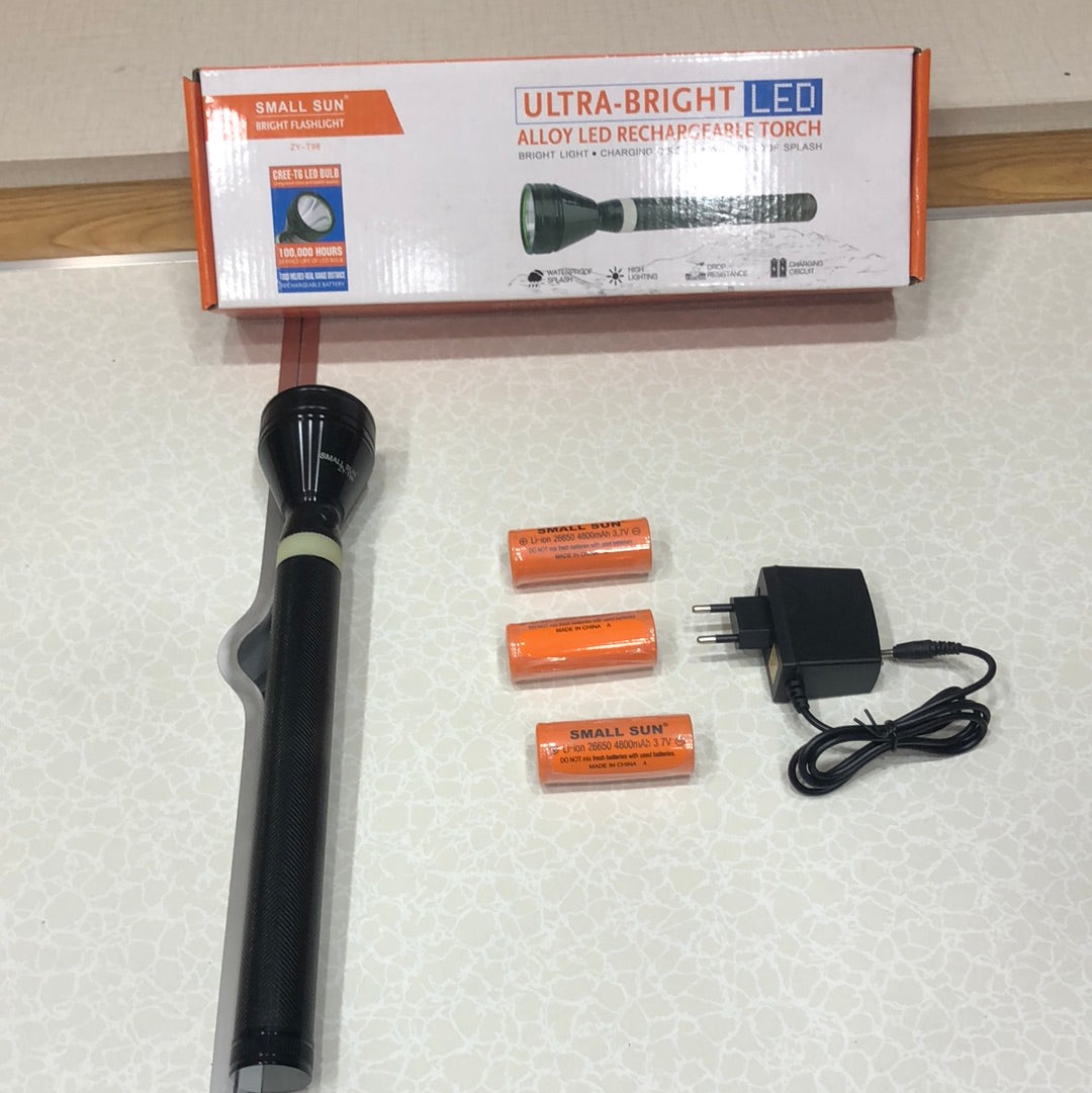 New SMALL SUN ZY-T98 Ultra Bright Led Rechargeable Flash Light