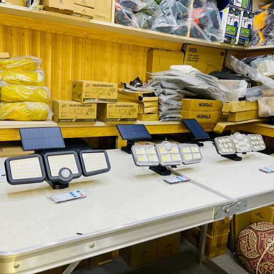 Solar 3 Heads Motion Sensor Outdoor Waterproof Garden Light With Remote Control