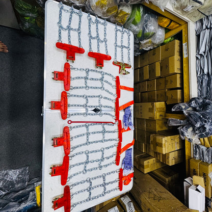 8Pcs Stainless Steel Anti-Slip/Anti-Skid Snow Chains For Car Tyres