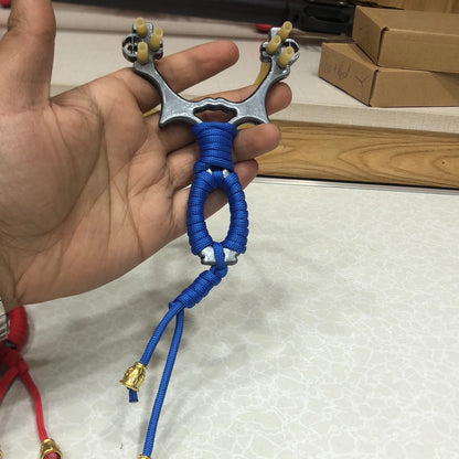 Outdoor Paracordic Steel Slingshot