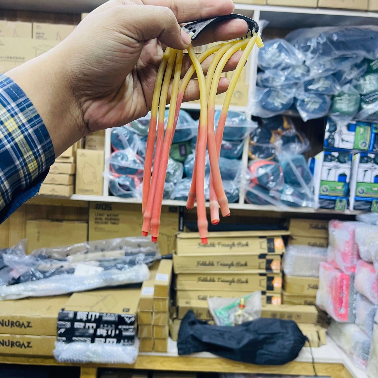 Pack Of Two Rubber Band 4 point For Big Gun Type Hunting Slingshot