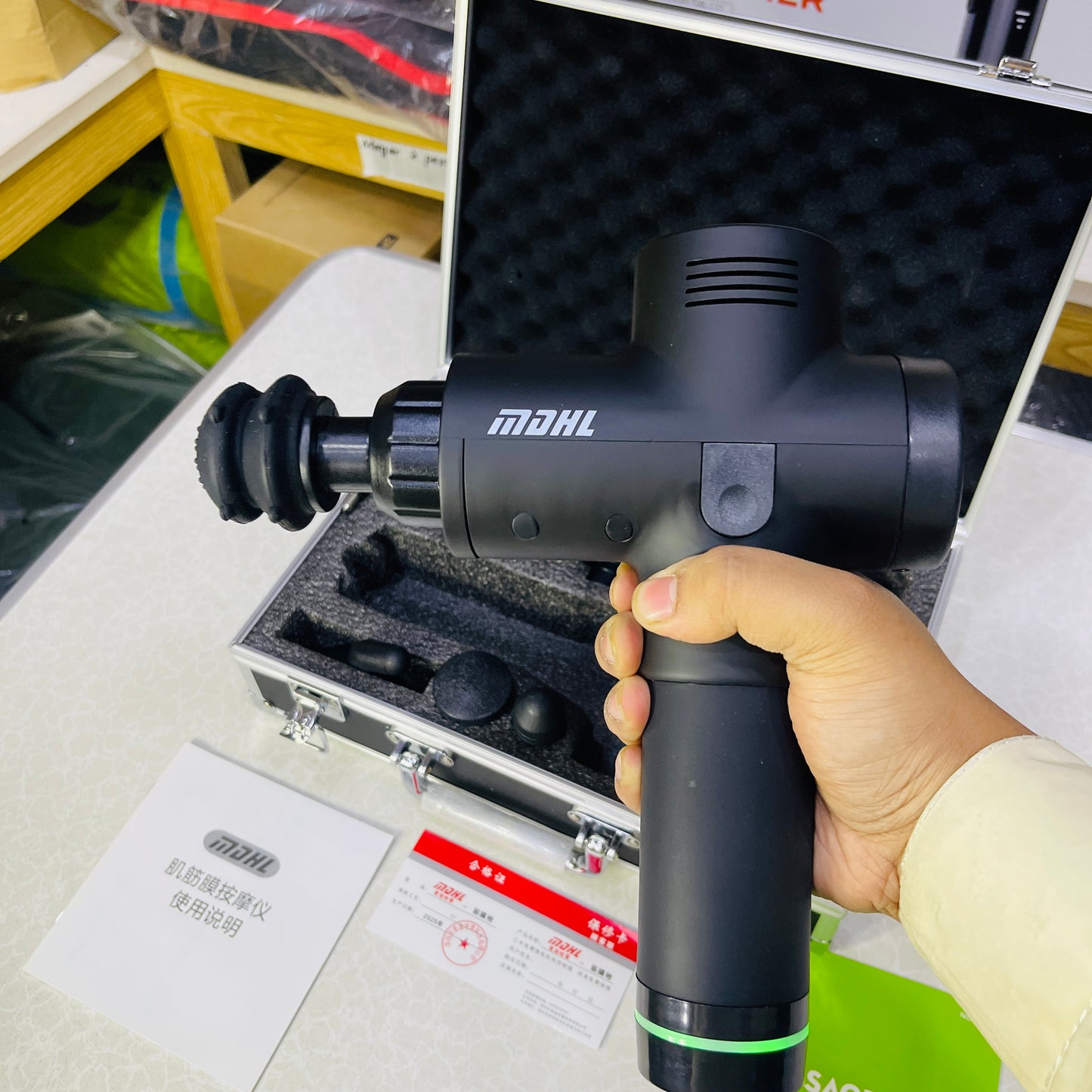 MDHL 6 Head Professional Muscle Massage Gun With Premium Suitcase