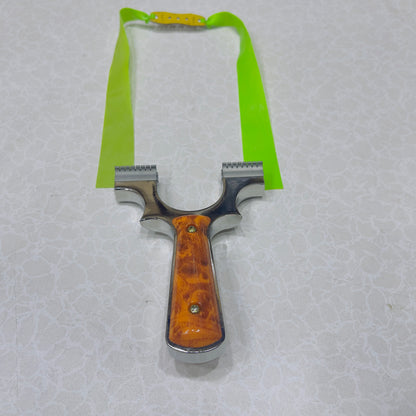 New Wildhunt Zinc Alloy Wood Handle Slingshot With Dragon Tooth Grip