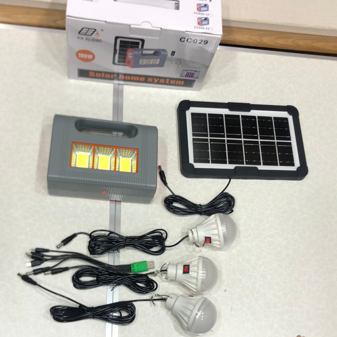 100W Solar Light With 3 Bulbs