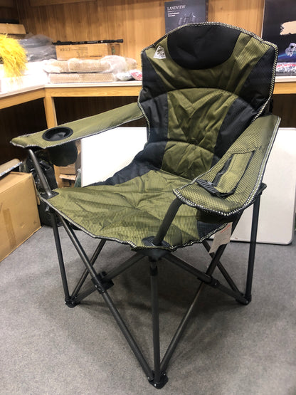 CAMP MASTER Deluxe Padded Cotton Portable Metal Arm Foldable Outdoor Chair