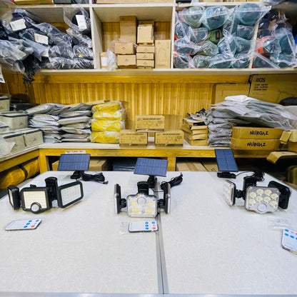 Solar 3 Heads Motion Sensor Outdoor Waterproof Garden Light With Remote Control