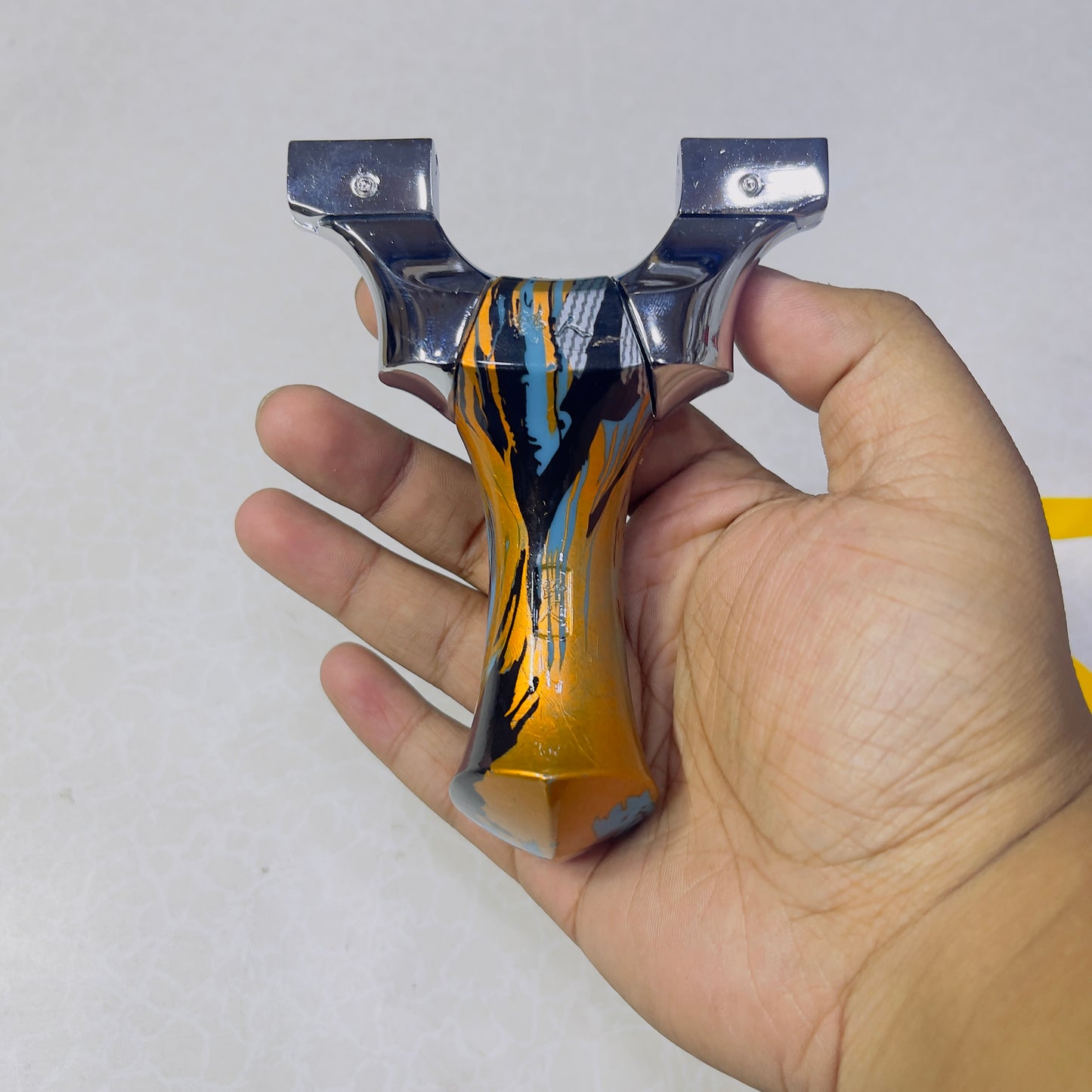 New Hunting Poly Wood Handle Stainless Slingshot With 100 Mud Balls