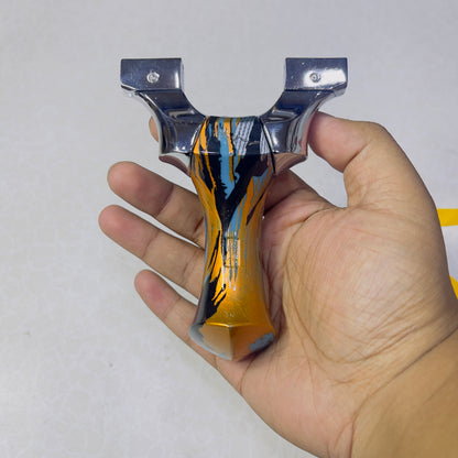 New Hunting Poly Wood Handle Stainless Slingshot With 100 Mud Balls
