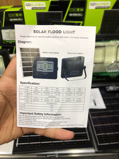 GDSuper 300W/500W/600W Solar Flood Light Remote Control