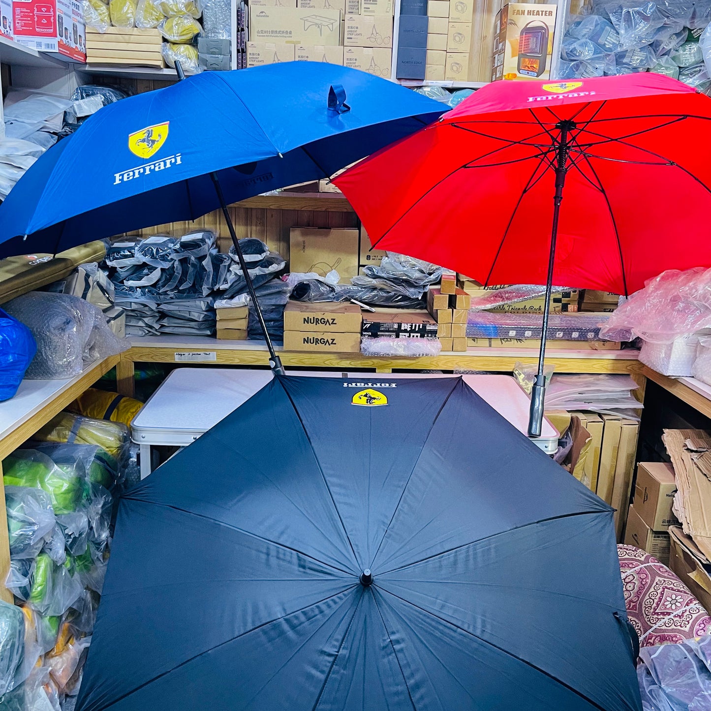 FERRARI 3-4 Persons Outdoor Automatic Folding Umbrella