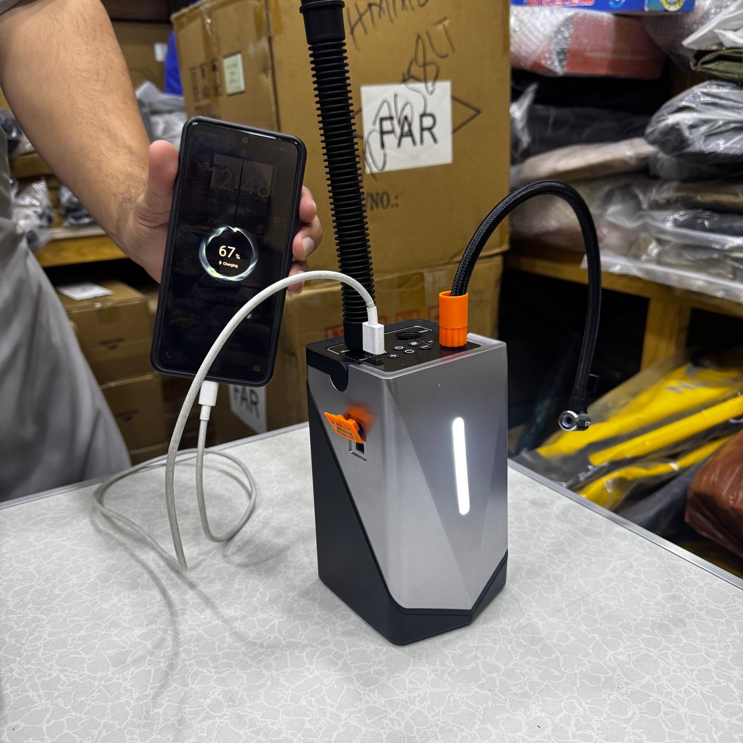 Potable 6 In 1 Jump Starter+Air Compressor & Powerbank GF01