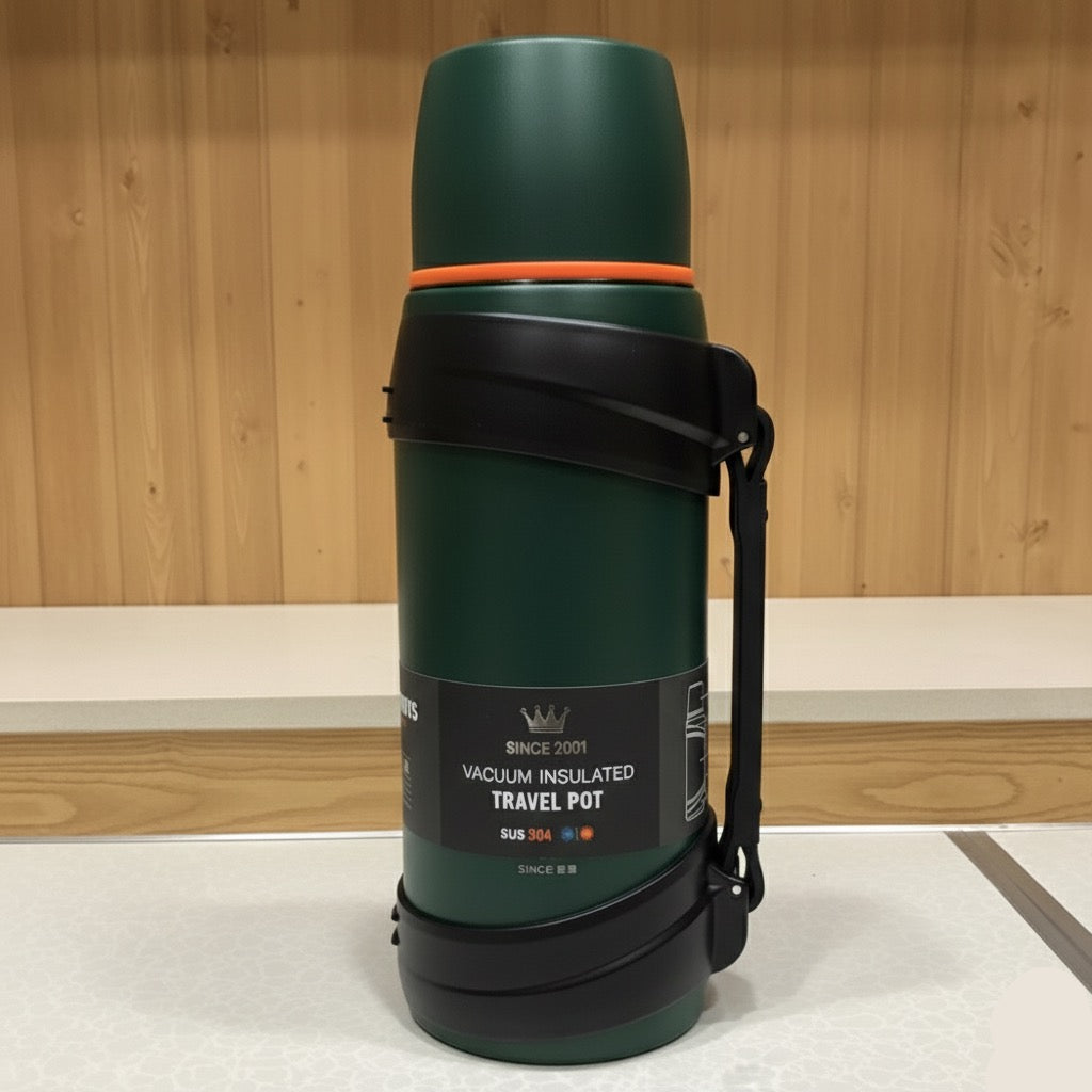 2L Travel Thermos Flask Outdoor Stainless Steel Thermos 12 Hours Working