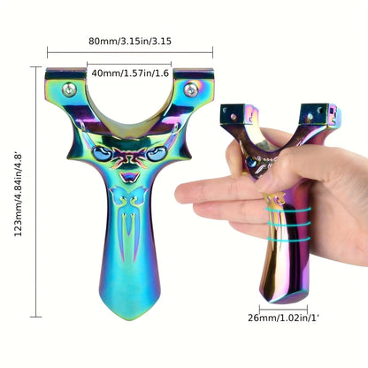 Hunting Colorful Heavy-Duty Full Metal Dragon Eye Slingshot With Ball Storage Design
