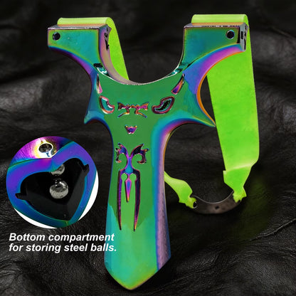Hunting Colorful Heavy-Duty Full Metal Dragon Eye Slingshot With Ball Storage Design