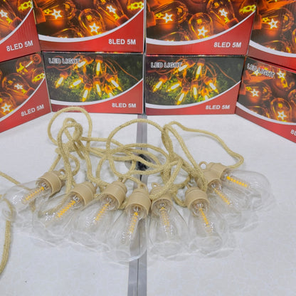 Halloween New 8 LED Retro String Light with Jute Rope