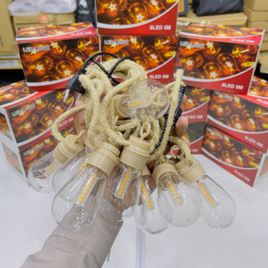 Halloween New 8 LED Retro String Light with Jute Rope