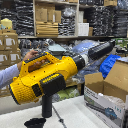 2 in 1 Cordless Air Blower & Vacuum Cleaner with 2 Batteries, High-Speed Motor & LED Light