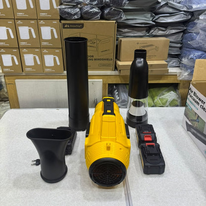 2 in 1 Cordless Air Blower & Vacuum Cleaner with 2 Batteries, High-Speed Motor & LED Light