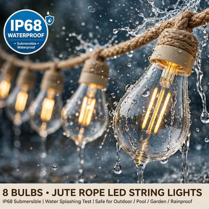Halloween New 8 LED Retro String Light with Jute Rope