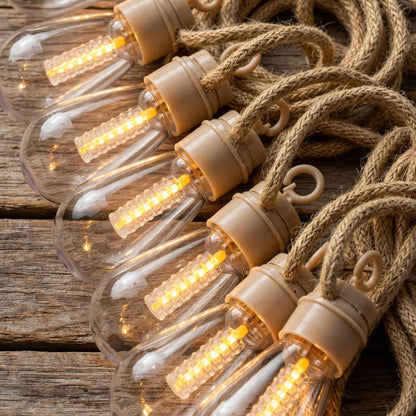 Halloween New 8 LED Retro String Light with Jute Rope