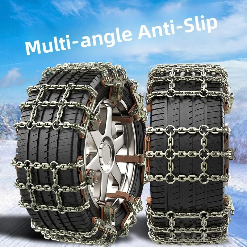 8Pcs Stainless Steel Anti-Slip/Anti-Skid Snow Chains For Car Tyres