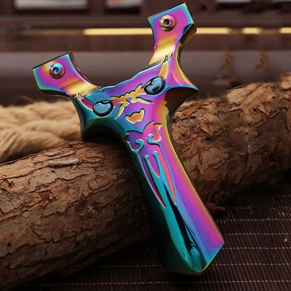 Hunting Colorful Heavy-Duty Full Metal Dragon Eye Slingshot With Ball Storage Design