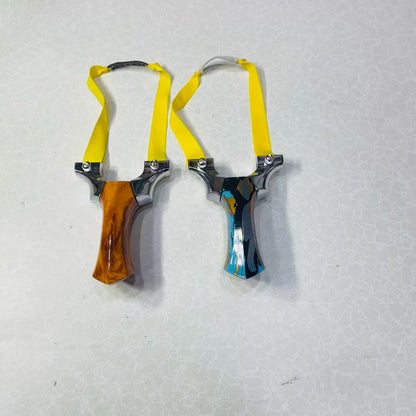 New Hunting Poly Wood Handle Stainless Slingshot With 100 Mud Balls
