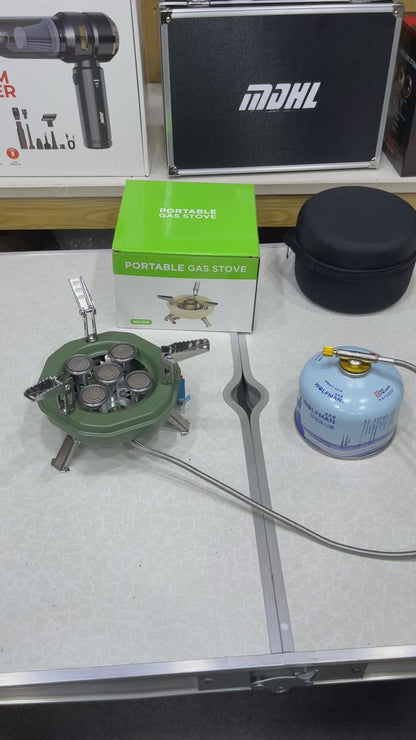 New Portable Five-Burner Metallic Travel Gas Stove With Bag MA-605